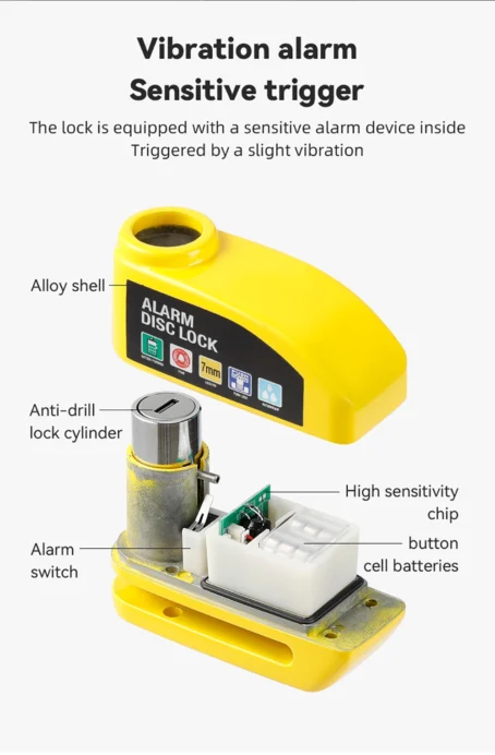 Motorcycle/Bike Alarm Disc Brake Lock - Image 13