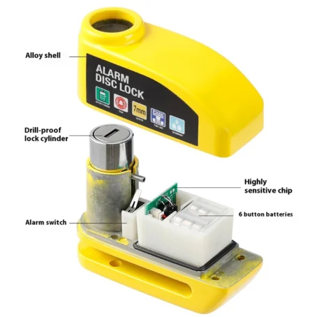 Motorcycle/Bike Alarm Disc Brake Lock - Image 5
